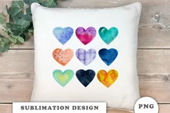 Watercolor Heart Sublimation design PNG Product Image 6