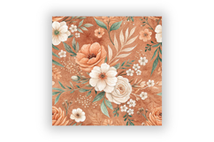 Terracotta Toile Digital Paper Pack, Vintage Floral Toile Product Image 6
