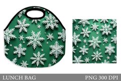 Snowflakes Lunch Bag. 3D Snowflakes Lunch Bag Design Product Image 1