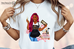 Pink Hair Lash Artist Woman PNG Boss Babe Beauty Design Product Image 6