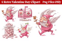 Retro Valentine Day Clipart PNG Product Image 1