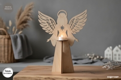 Christmas Angel Candle Stand Laser Cut | Glowforge | SVG Product Image 1