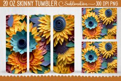 3d Sunflower Tumbler Wrap - Sunflower 3d Tumbler Sublimation Product Image 1