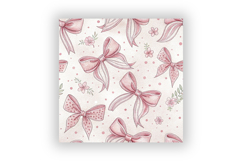 Vintage Pink Toile Digital Paper, Coquette Bow Patterns Product Image 6