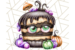 Whimsical Halloween Cake Clipart PNG, Spooky Desserts Product Image 2