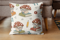 Back-to-School Scholastic Shrooms Seamless Pattern Product Image 6