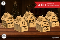 Christmas Houses Gift Box Bundle | Laser Cut | Glowforge Product Image 1
