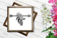 Arrow SVG Boho | Floral Arrow SVG | Tribal SVG with Feathers Product Image 5