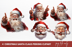 Christmas Santa Claus Peeking Clipart Product Image 1