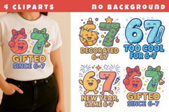 Christmas 67 Meme Clipart | Funny Six Seven PNG Product Image 1