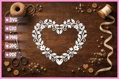 Paper Cut Floral Heart , Paper Cut Heart SVG Product Image 1