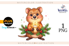 Christmas Quokka: Watercolor Holiday Magic Product Image 1