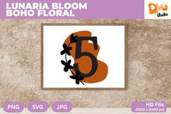 Lunaria Bloom Boho Floral Monogram Product Image 1