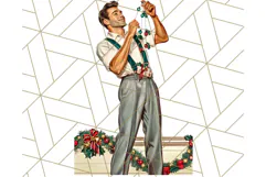 Vintage Glamorous Christmas Party Clipart PNG, Holiday Png Product Image 2