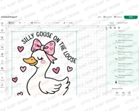 Silly Goose on the loose SVG PNG | Valentine Silly Goose PNG Product Image 4