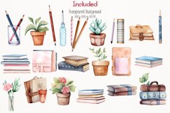 Santa Back To School Watercolor 69 Cliparts Collection Product Image 6