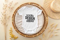 Baby Bodysuit White Mockups, Bodysuit Mockup Product Image 1