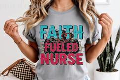 Faith Fueled Nurse PNG, Stethoscope Heart Pulse Sublimation Product Image 5