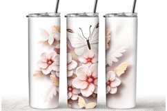 3D Flower Tumble Sublimation Wrap Butterfly Flowers Product Image 1