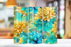 Yellow Floral Mirage Tumbler Wrap | Sublimation PNG design Product Image 3