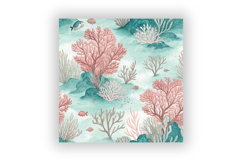 Coral Reef Seamless Patterns, Watercolor Ocean Digital Paper Product Image 6