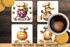 Vintage square coasters for kitchen. Sublimation PNG. BUNDLE Product Image 7