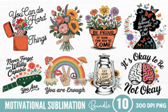 Motivational Quotes Sublimation Bundle PNG Product Image 1