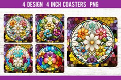 BUNDLE Stained Glass Square Coaster Sublimation Designs PNG Product Image 4