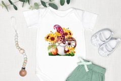 Gnome leopard and Sunflower Watercolor Digital Clipart Product Image 5