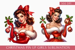 Funny Christmas Pin Up Girls Sublimation Product Image 1