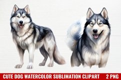 Cute Dog Watercolor Clipart, Christmas Dog Wall Art Product Image 1