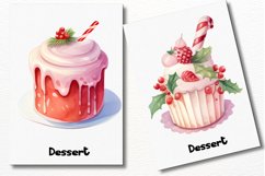 Christmas Dessert Watercolor 60 Cliparts Collection Product Image 6