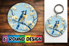 Cheerful Round Car Coaster PNG, Birds Product Image 1