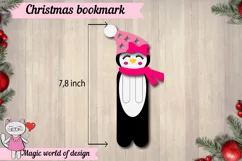 Christmas bookmark penguin Template svg, paper cut svg Product Image 4