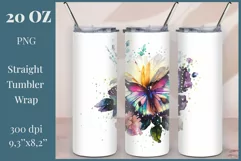 Tumbler Sublimation Design Watercolor Butterfly / PNG/ Wrap/ Product Image 1