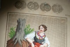 Vintage Cross Stitch Scheme Girl with a kid Product Image 4