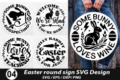 Easter Round Sign SVG Design - Silly Rabbit Easter is for Je Product Image 1