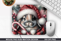 Cat Mouse Pad Sublimation, Christmas Mouse Pad PNG Product Image 1
