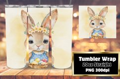 Lovely Bunny with Flowers Tumbler Design Product Image 1