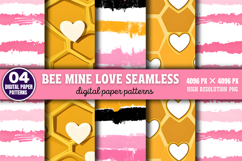 Bee Mine Love Seamless Patterns Background Paper PNG Product Image 1
