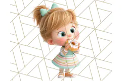 Kawaii City Girl PNG Clipart, Soft Dreamy Style Clip Art Product Image 2