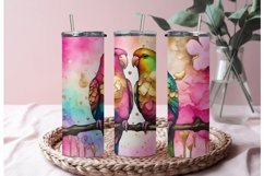 Alcohol Ink Rainbow Lovebirds Tumbler Wrap | 20oz Skinny PNG Product Image 5