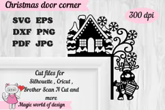 Christmas door corner svg, deer Ornament Svg Product Image 2