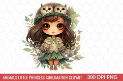 Animals Little Princess Sublimation Clipart Product Image 7