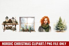 Watercolor Nordic Christmas Clipart Product Image 1