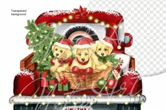 Christmas labrador dogs in a truck, Christmas labrador Product Image 4