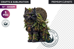 Black Cat Familiar Clipart PNG, Witch Cat, Mystical Animal Product Image 1