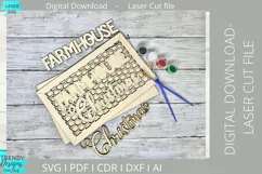 Farmhouse Christmas Chicken wire sign Glowforge laser svg Product Image 3