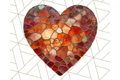Stained Glass Heart PNG Clipart in Pastel and Bright Colors Product Image 2