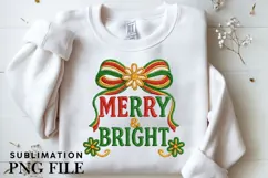 Merry and bright png design for T-shirts Product Image 3
